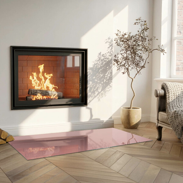 Rectangular glass hearth for log burner Colour Pink