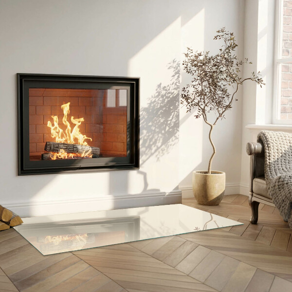 Rectangular glass hearth Colour Beige