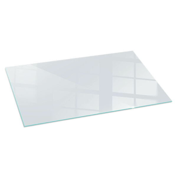 Rectangular glass hearth Colour White