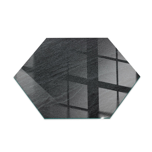 Hexagonal glass hearth for stove Natural stone texture