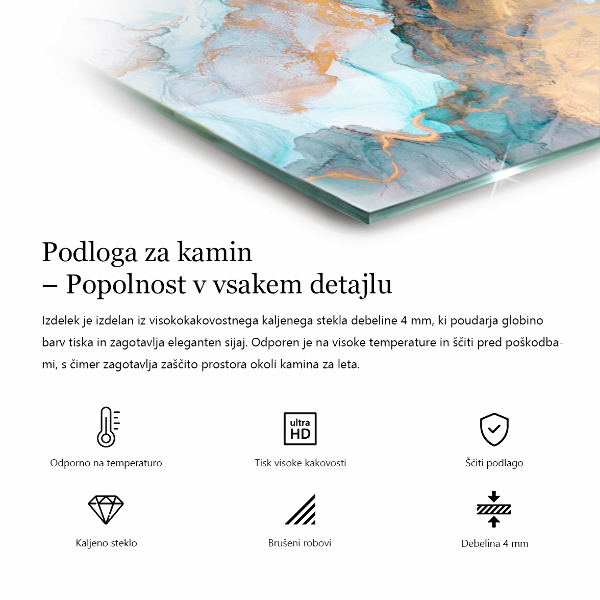 Hexagonal glass hearth pad Three-dimensional geometry