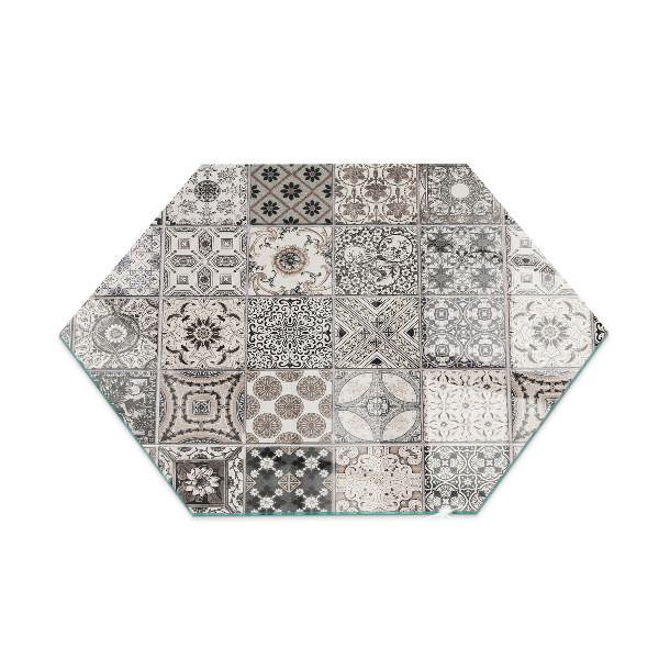 Hexagonal glass hearth pad Decorative tile patterns