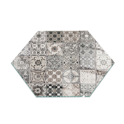 Hexagonal glass hearth pad Decorative tile patterns