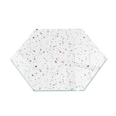 Hexagonal glass hearth for stove Pattern with small shapes