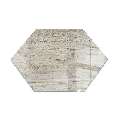Hexagonal glass hearth pad Light wood texture