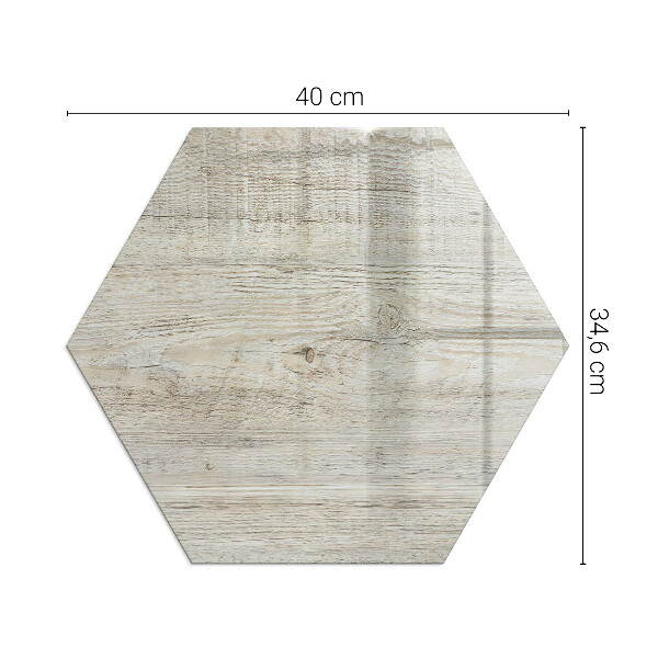 Hexagonal glass hearth pad Light wood texture