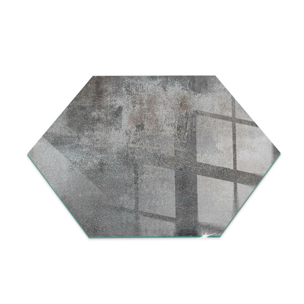 Hexagonal corner glass hearth Raw surface texture