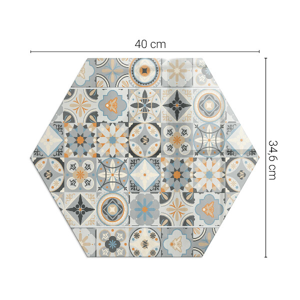 Hexagonal glass hearth pad Mosaic patterns in tiles