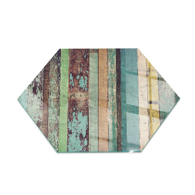 Hexagonal corner glass hearth Boards in different shades