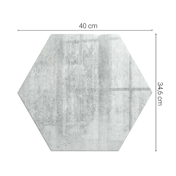 Hexagonal glass hearth pad Raw concrete texture