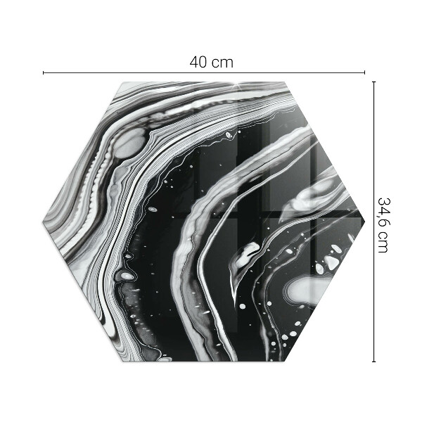 Hexagonal glass hearth pad Abstract waves and lines