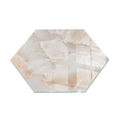 Hexagonal glass hearth for stove Natural stone pattern