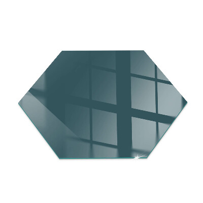 Hexagonal glass hearth for stove Sea Colour