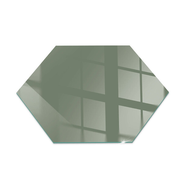 Hexagonal corner glass hearth Olive colour