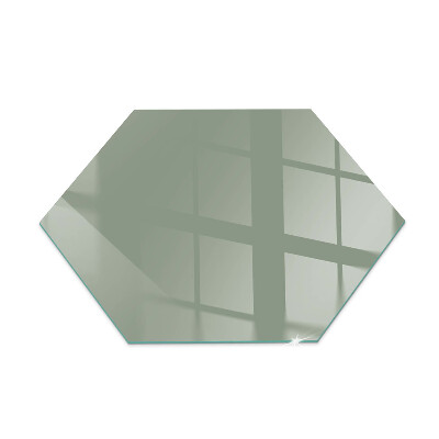 Hexagonal corner glass hearth Grey-green colour