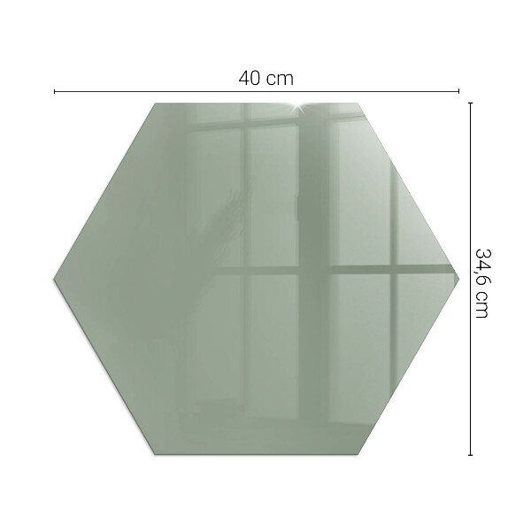 Hexagonal corner glass hearth Grey-green colour