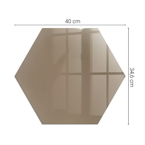 Hexagonal glass hearth for stove Colour Brown