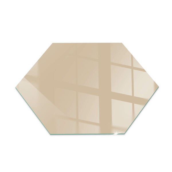 Hexagonal glass hearth for stove Colour Beige