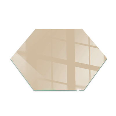 Hexagonal glass hearth for stove Colour Beige