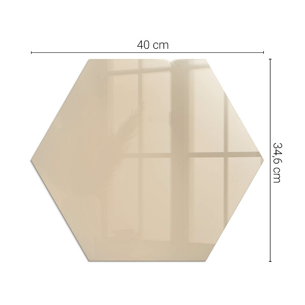Hexagonal glass hearth for stove Colour Beige
