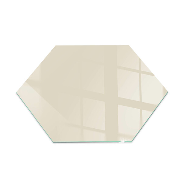 Hexagonal corner glass hearth Colour Beige