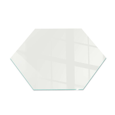 Hexagonal glass hearth for stove Ivory colour