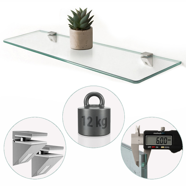 Glass wall shelf for mirror 100x13 cm