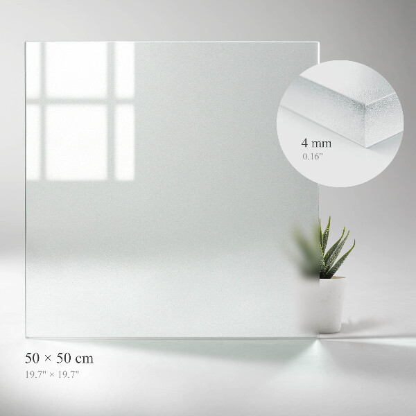 Square semi-transparent glass table top
