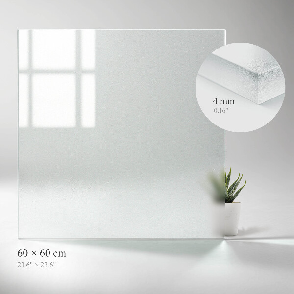 Square semi-transparent glass table top