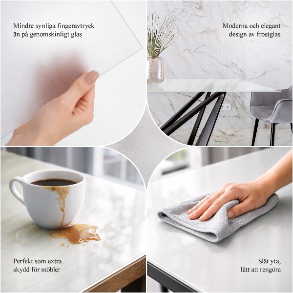 Square semi-transparent glass table top