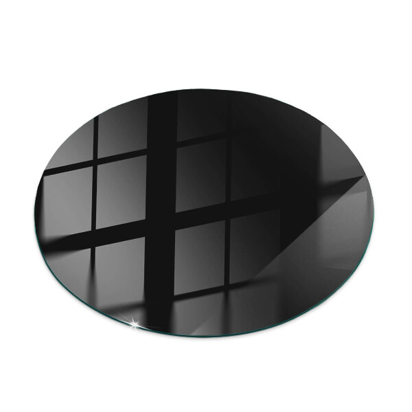 Round glass table top with print Smooth black style