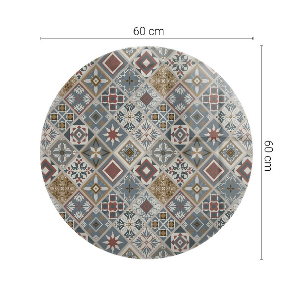 Glass table top with print Mosaic-style ornaments