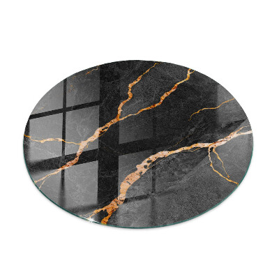 Round glass table top Marble pattern with delicate veins