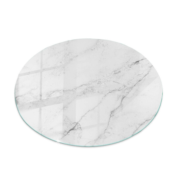 Round glass table top with print Marble texture motif