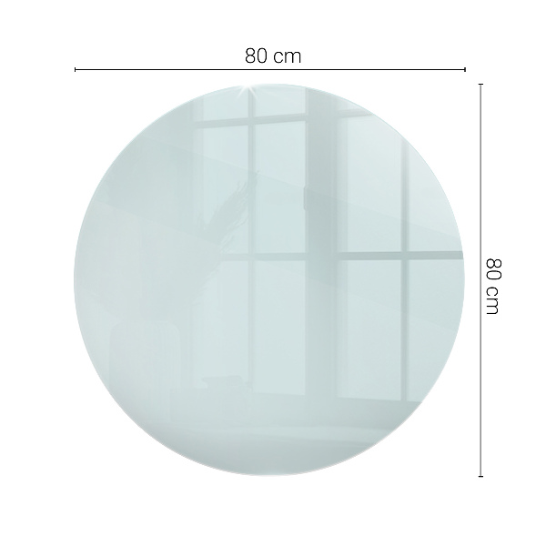Round glass table top transparent