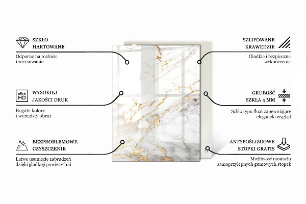 Decorative glass table top with print Stylish wood motif