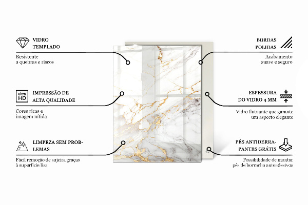 Decorative glass table top with print Stylish wood motif