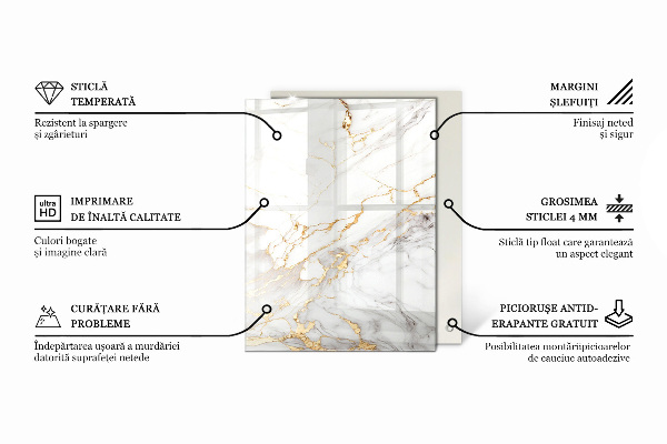 Decorative glass table top with print Stylish wood motif