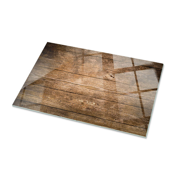 Rectangular glass table top Wood panel pattern