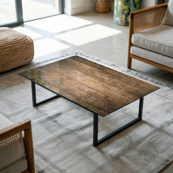 Rectangular glass table top Wood panel pattern