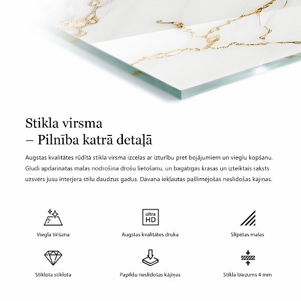 Rectangular glass table top Wood panel pattern