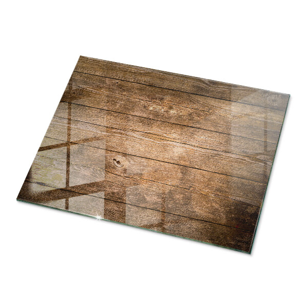 Rectangular glass table top Wood panel pattern