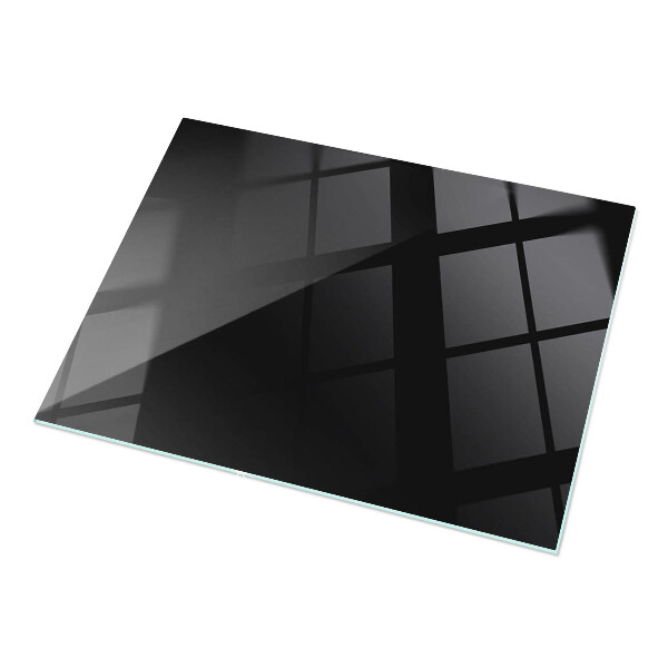 Rectangular glass table top with print Smooth black style