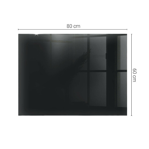 Rectangular glass table top with print Smooth black style