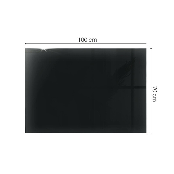 Rectangular glass table top with print Smooth black style