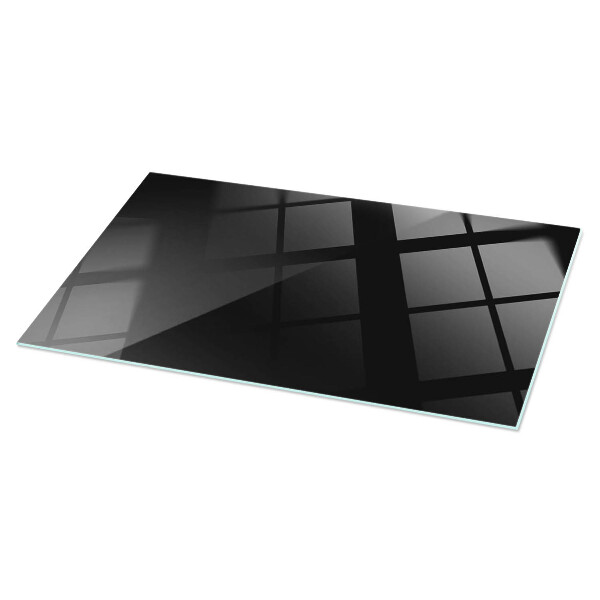 Rectangular glass table top with print Smooth black style