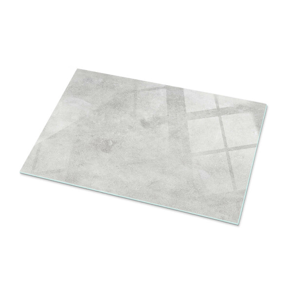 Rectangular glass table top with print Concrete with cracks