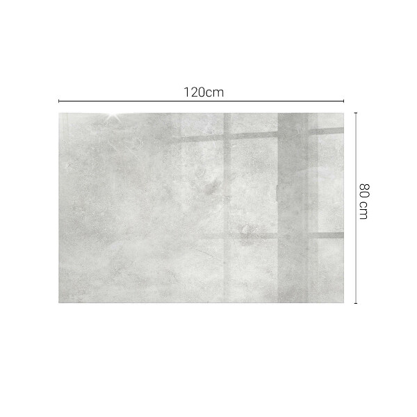 Rectangular glass table top with print Concrete with cracks