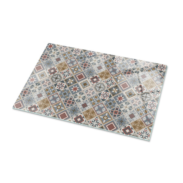 Decorative glass table top with print Mosaic-style ornaments
