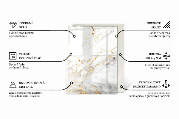 Decorative glass table top with print Natural stone pattern